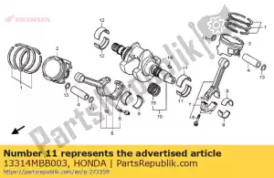 honda 13314MBB003 cuscinetto b, albero a gomiti l. lato (nero) - Il fondo