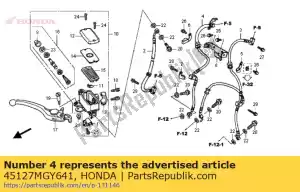 honda 45127MGY641 comp. de manguera, fr. sub freno - Lado inferior