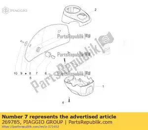 Piaggio Group 269785 conexión parabrisas inferior - Lado inferior