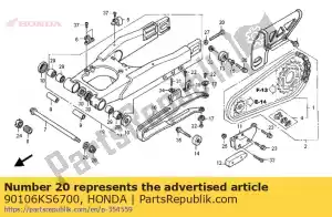Honda 90106KS6700 parafuso, hex., 8x49 - Lado inferior