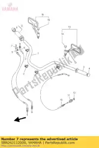 yamaha 5BN263112000 kabel, gasklep 1 - Onderkant