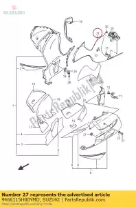 suzuki 9466115H00YMD cowling,under r - Bottom side