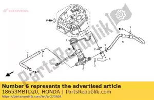 Honda 18653MBTD20 tube c, évent - La partie au fond