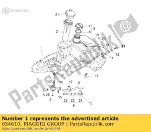 Piaggio Group 654610 zbiornik paliwa - Dół