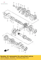 Ici, vous pouvez commander le engrenage, 3e entraîné auprès de Suzuki , avec le numéro de pièce 2433138A02: