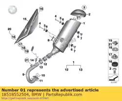 Here you can order the rear muffler from BMW, with part number 18518552504: