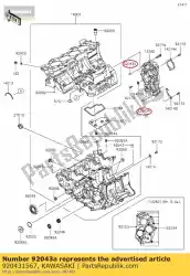 pin, 8x14 vn250-a3p van Kawasaki, met onderdeel nummer 920431567, bestel je hier online: