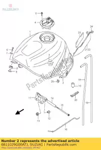 Suzuki 6811029G00ATJ tape set,fuel t - Bottom side