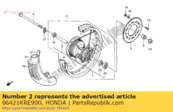 Ici, vous pouvez commander le pas de description disponible auprès de Honda , avec le numéro de pièce 06421KRE900: