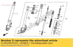 Aqui você pode pedir o primavera, fr. Garfo em Honda , com o número da peça 51401MCFD31: