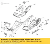 62162300E8, Piaggio Group, Poggiapiedi piaggio x 125 180 200 250 2000 2002 2004 2005 2006 2007, Nuovo