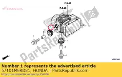 Aqui você pode pedir o borracha, montagem em Honda , com o número da peça 57101MERD21: