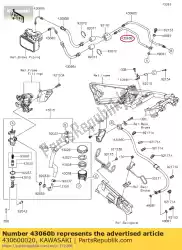 Here you can order the pipe-brake,hu-rr m/cylin zx140 from Kawasaki, with part number 430600020: