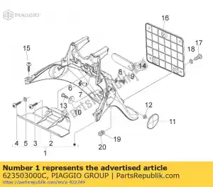 Piaggio Group 623503000C protetor de respingo traseiro - Lado inferior