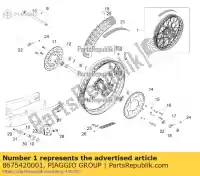 8675420001, Piaggio Group, achterwiel aprilia derbi gilera rcr rcr 50 rx rx 50 rx sx senda zapkka00 zd4kka01 zdpab zdpkka00 50 2010 2011 2012 2013 2014 2016 2017 2018 2019 2020 2021 2022, Nieuw