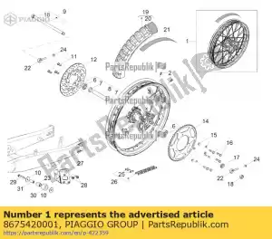 Piaggio Group 8675420001 achterwiel - Onderkant