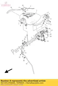 yamaha 5S72413Y0000 suporte, encaixe do tanque - Lado inferior