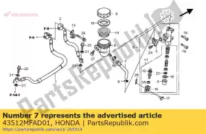 honda 43512MFAD01 tuyau, rr. maître cylindre - La partie au fond