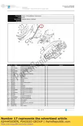 Aqui você pode pedir o tampa central direita em Piaggio Group , com o número da peça 62444500EM: