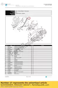 Piaggio Group 62444500EM tampa central direita - Lado inferior