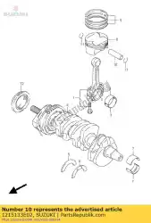 Ici, vous pouvez commander le axe de piston auprès de Suzuki , avec le numéro de pièce 1215133E02: