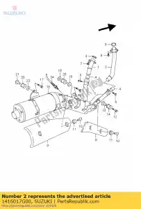 suzuki 1416017G00 tubo comp, exh f - Lado inferior