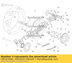 aprilia CM224906 chain ring z=41 - Bottom side