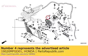 honda 19020MFGD01 ventilador comp., resfriamento - Lado inferior