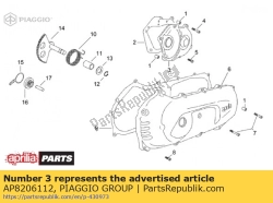 Aprilia AP8206112, Getriebeabdeckung, OEM: Aprilia AP8206112