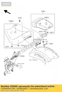 Kawasaki 530660041MA seat-assy,rr,w/band,blac - Bottom side