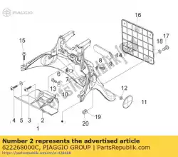 Qui puoi ordinare chiusura inferiore paraspruzzi da Piaggio Group , con numero parte 622268000C: