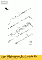 540121423, Kawasaki, cable-throttle,openin zx400-l1 kawasaki zxr 400 1991 1992 1993 1994 1995 1997 1998 1999, New