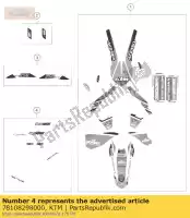 78108298000, KTM, decal part accessories ktm exc 250 300 350 450 2015, New