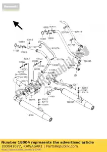 Kawasaki 180041077 kamer premuffler - Onderkant