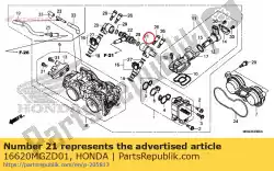Aqui você pode pedir o tubo, combustível (b) em Honda , com o número da peça 16620MGZD01: