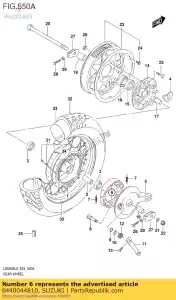 Suzuki 6440044810 conjunto de sapata de freio - Lado inferior