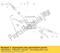 1B000981, Piaggio Group, manillar con u.p. vespa gts super ie t v asia 150 125 4 3, Nuevo