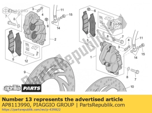aprilia AP8113990 lh pin + muelle de freno - Lado inferior