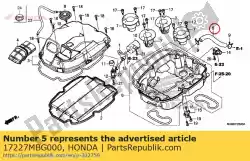 Aqui você pode pedir o tubo, respirador em Honda , com o número da peça 17227MBG000: