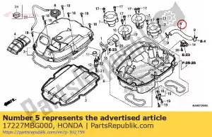 honda 17227MBG000 tubo, respirador - Lado inferior