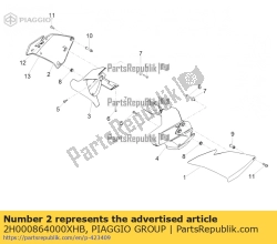 Aprilia 2H000864000XHB, Rechter lat.kuip. grijs, OEM: Aprilia 2H000864000XHB