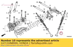 Aquí puede pedir válvula, pulg. De Honda , con el número de pieza 14711HN8000: