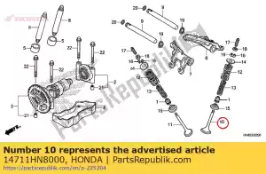 Honda 14711HN8000 klep, in. - Onderkant