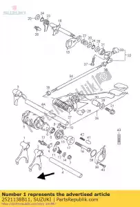 Suzuki 2521138B11 vork, versnellingspook - Onderkant