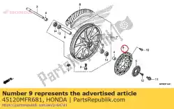 Here you can order the no description available at the moment from Honda, with part number 45120MFR681: