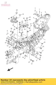 yamaha 1HX274150000 plate, footrest - Bottom side