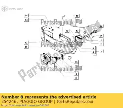 Ici, vous pouvez commander le axe de charniere de selle auprès de Piaggio Group , avec le numéro de pièce 254246: