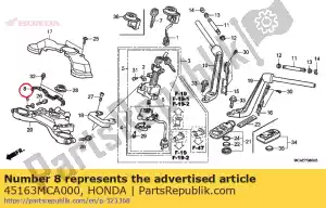 honda 45163MCA000 guía, fr. manguera de freno - Lado inferior