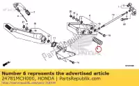 24781MCH000, Honda, rubber, gear change pedal honda  vt vtx 1300 1800 2002 2003 2004 2005 2006 2010 2013 2017, New