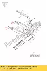 schroef, h / hd, m8x1,25x55, slv van Triumph, met onderdeel nummer T3330729, bestel je hier online: